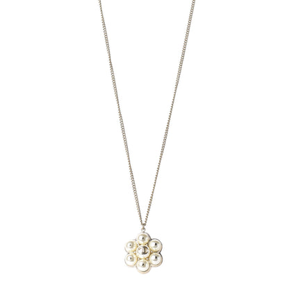 Chanel Pearl Flower CC Pendant Necklace Gold 1 of 6