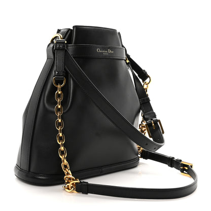 Christian Dior Calfskin CD Embossed Medium C'est Chain Bucket Bag Black 3 of 9