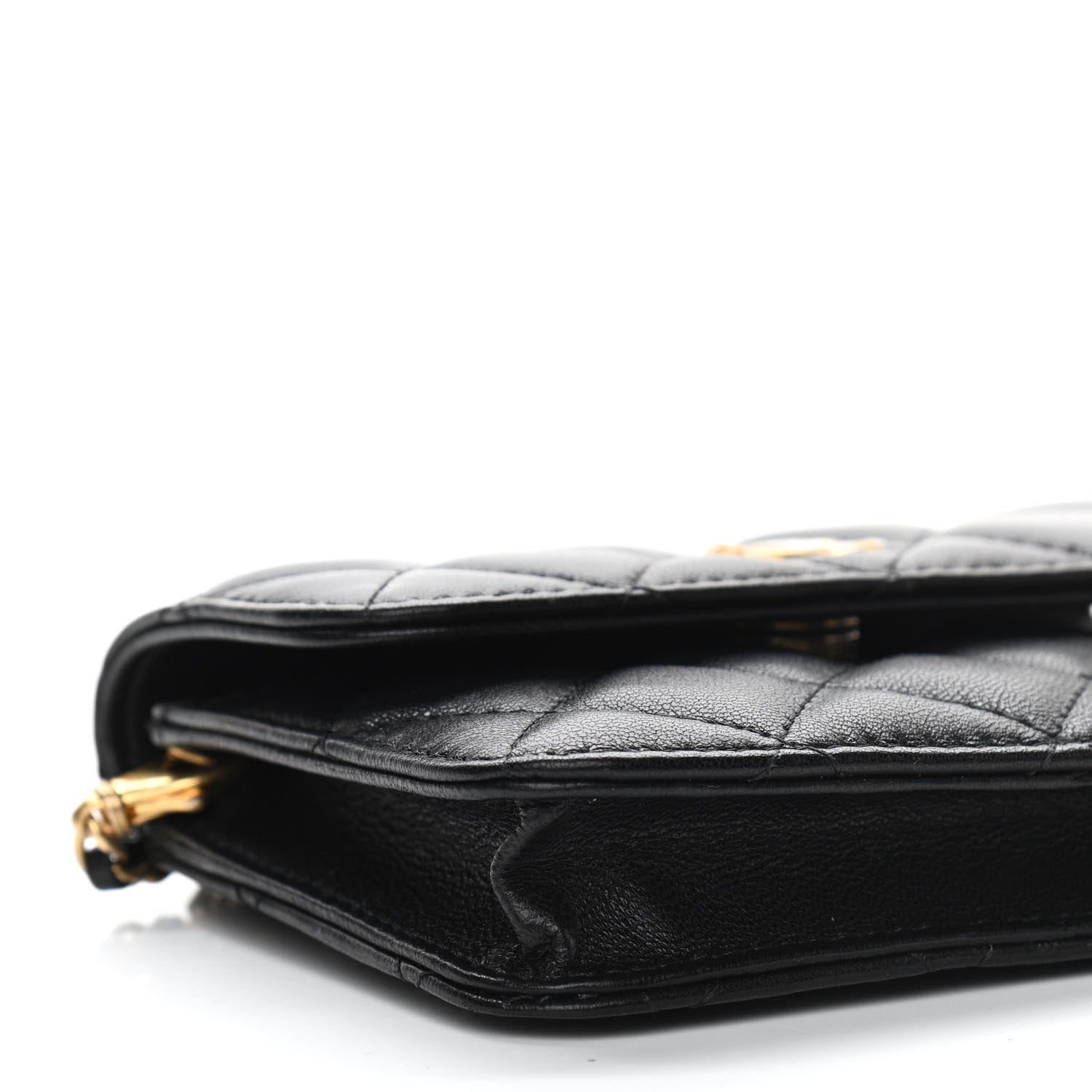 Chanel Lambskin Quilted Pearl Crush Clutch With Chain Black 10 of 13