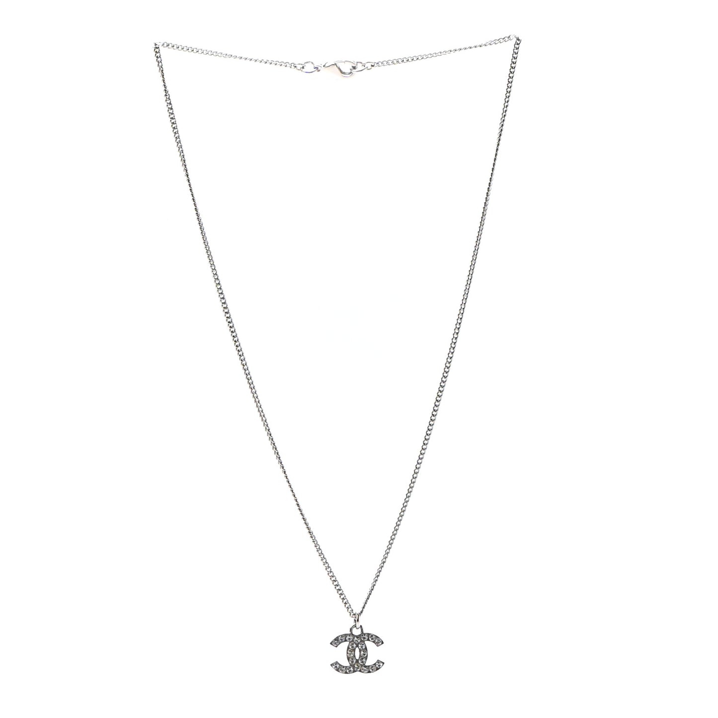 Crystal CC Necklace Silver