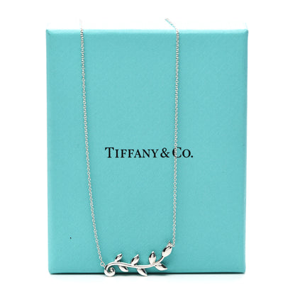 Tiffany Sterling Silver Paloma Picasso Olive Leaf Vine Pendant Necklace 6 of 6