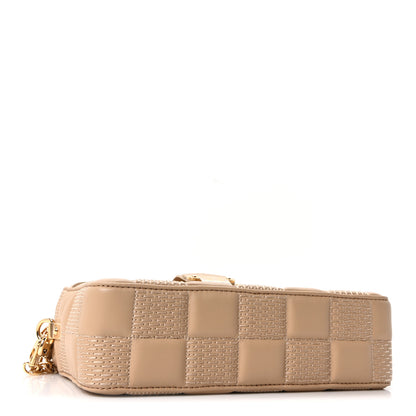 Louis Vuitton Lambskin Damier Quilt Troca MM Cashmere Beige 3 of 9