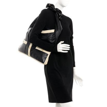 Chanel Lambskin Large Girl Bag Black Beige 2 of 7