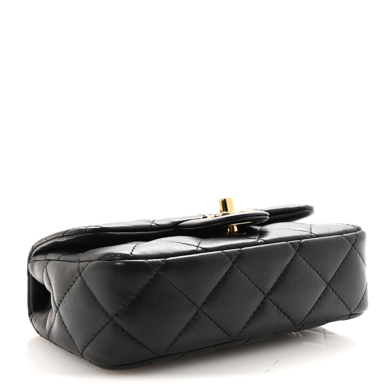 Chanel Lambskin Resin Quilted Top Handle Flap Black 1882580