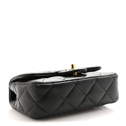 Chanel Lambskin Resin Quilted Top Handle Flap Black 4 of 10
