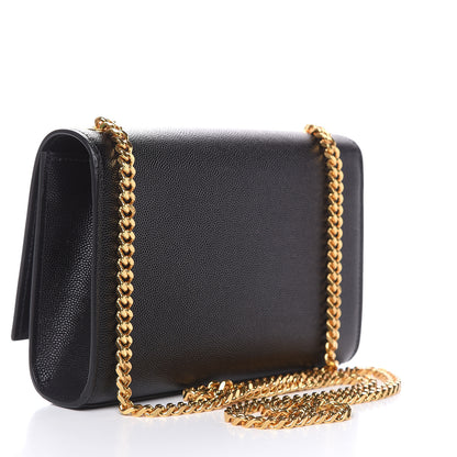 Saint Laurent Grain De Poudre Small Monogram Kate Satchel Black 3 of 9