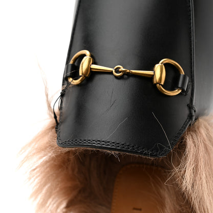 Gucci Calfskin Fur Womens Princetown Slippers 40.5 Black 8 of 10