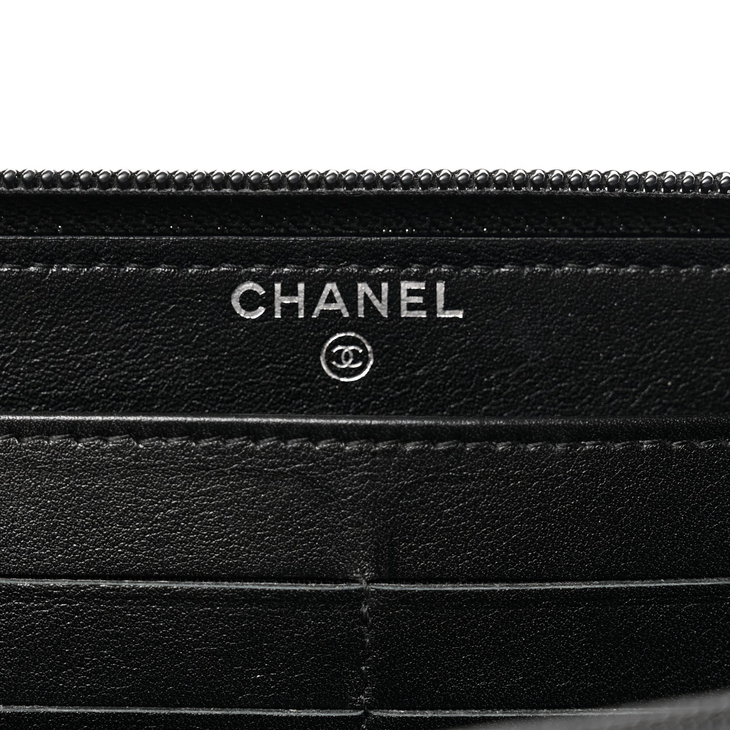 Caviar Large Timeless CC Zip Around Wallet Black