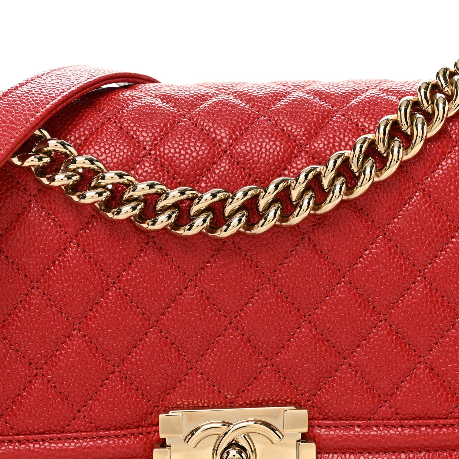 Chanel Caviar Quilted Medium Boy Flap Red 8 of 11
