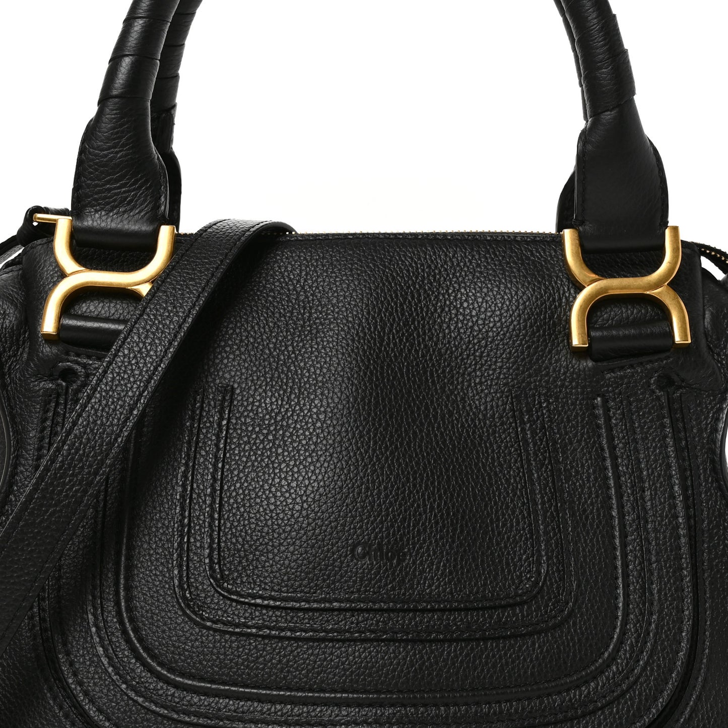 Calfskin Small Marcie Satchel Black
