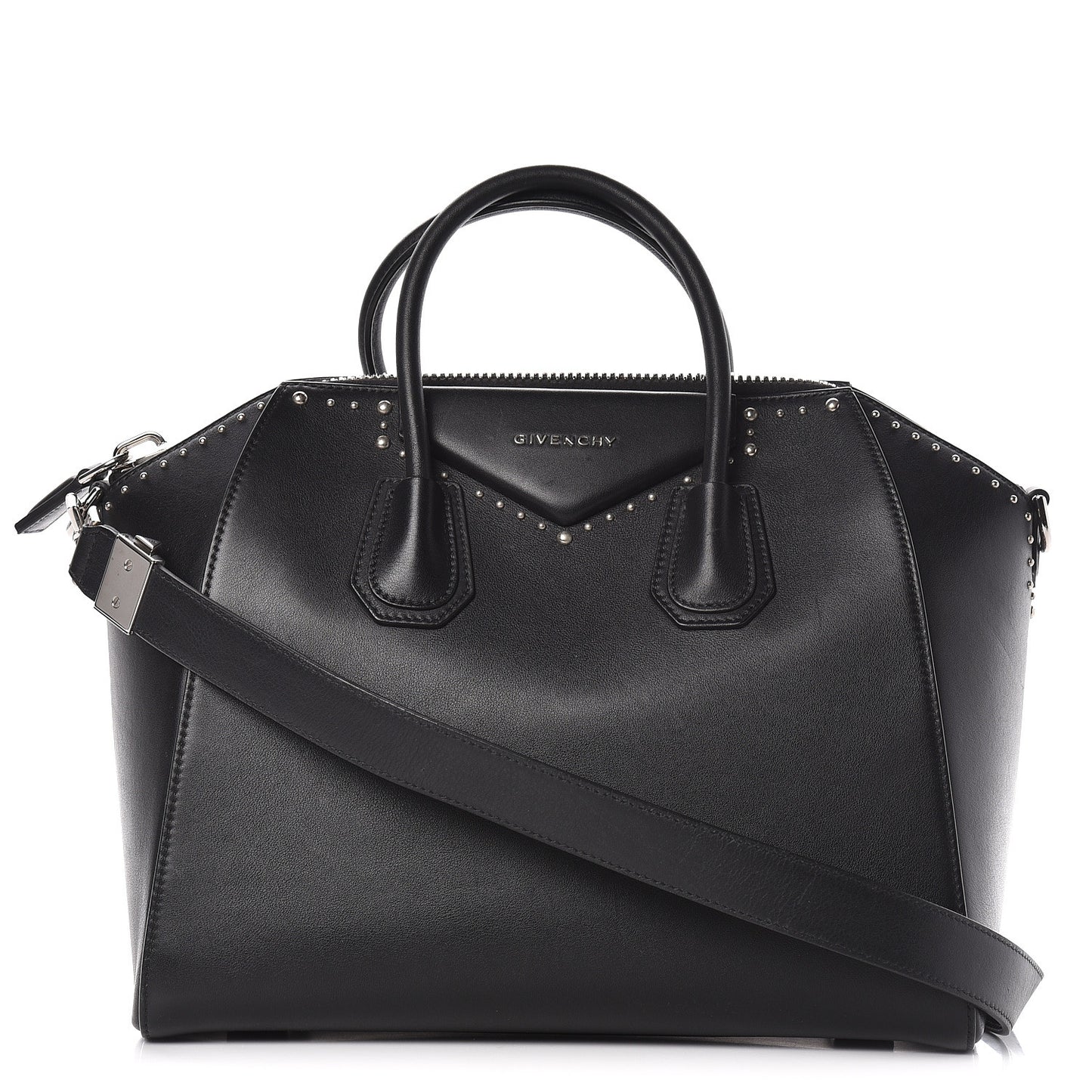 Calfskin Medium Studded Antigona Black