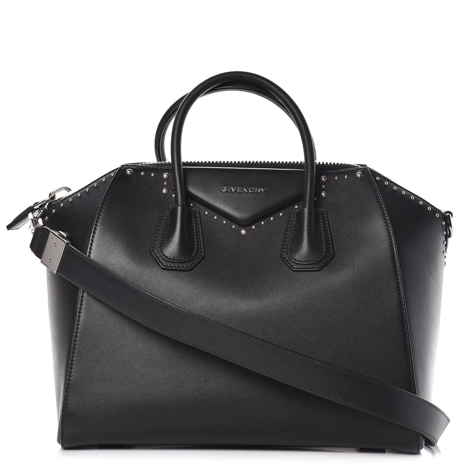 Givenchy Calfskin Medium Studded Antigona Black 1 of 12