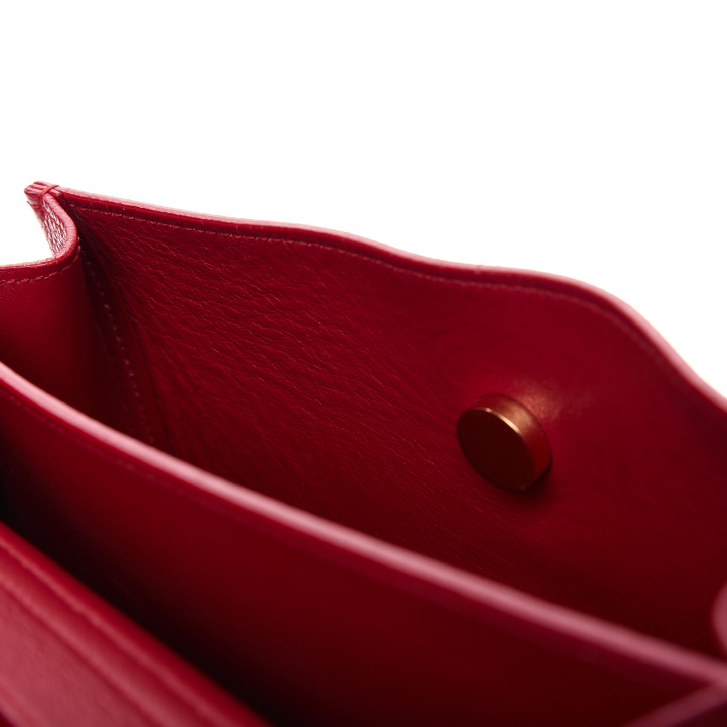 Grained Calfskin Small Moujik Top Handle Bag Red