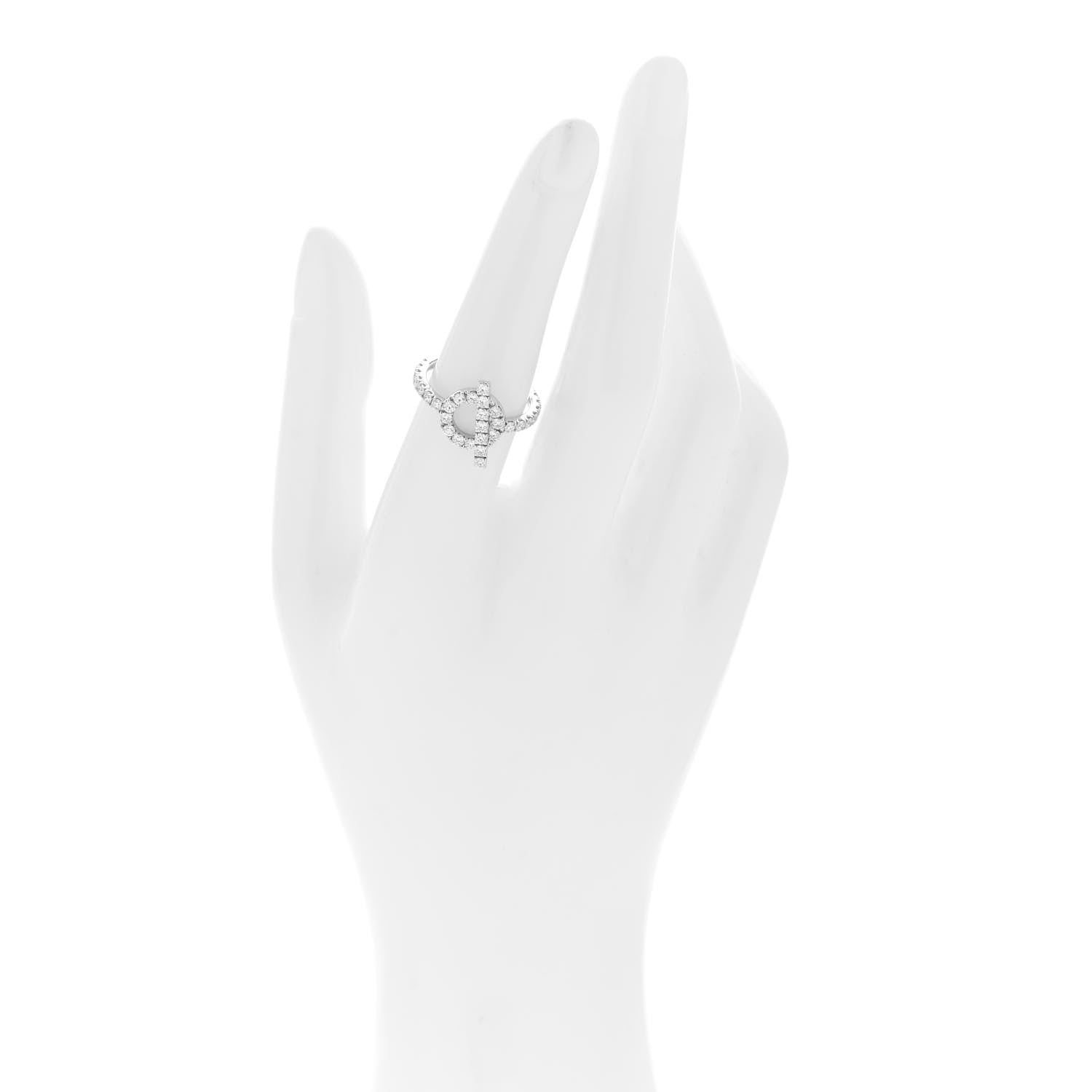Hermes 18K White Gold Diamond Finesse Ring 53 6.25 2 of 4