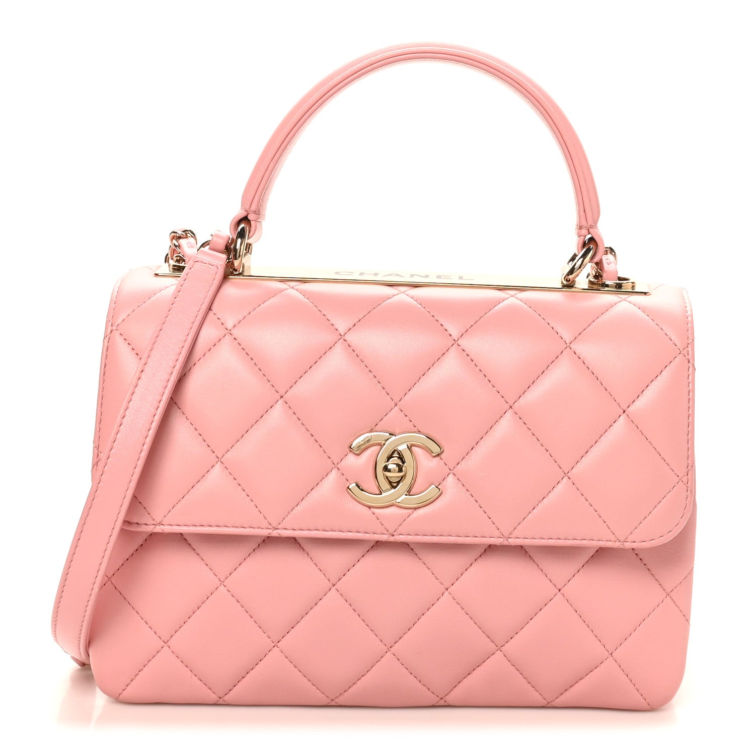 Chanel Lambskin Quilted Small Trendy CC Flap Dual Handle Bag Light Pink 1 of 10
