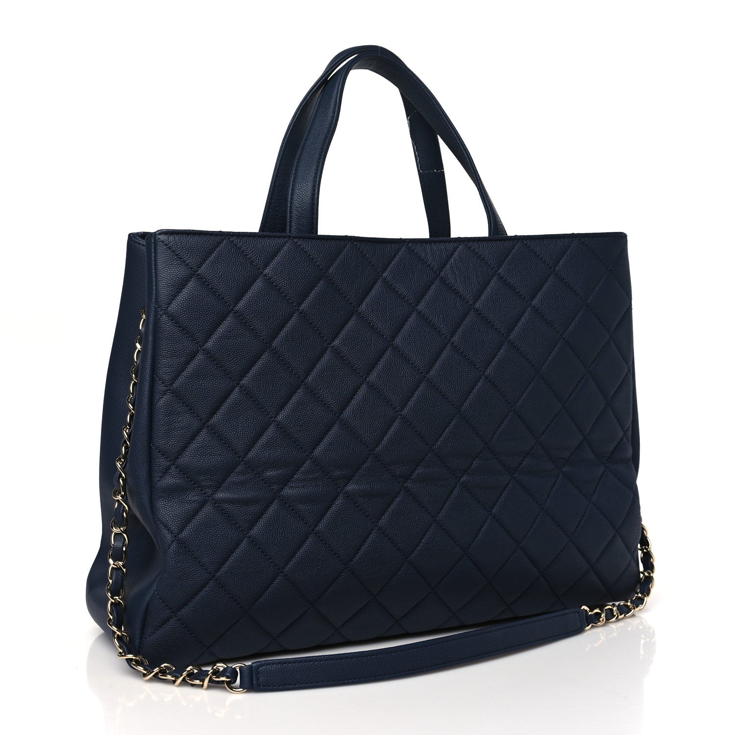 Chanel Caviar Quilted Large Business Affinity Shopping Bag Navy 3 of 10
