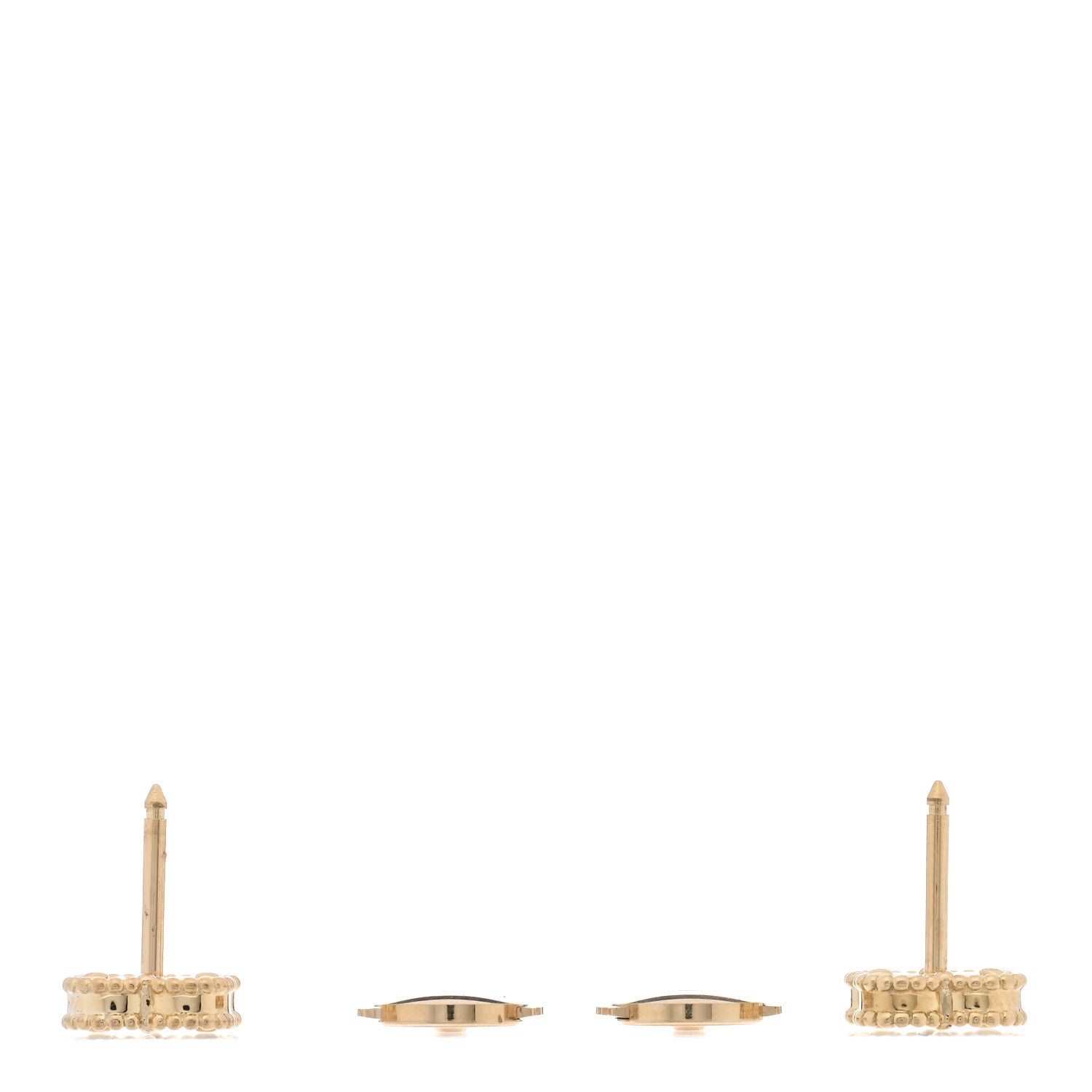 Van Cleef & Arpels 18K Yellow Gold Black Onyx Sweet Alhambra Earrings 3 of 4