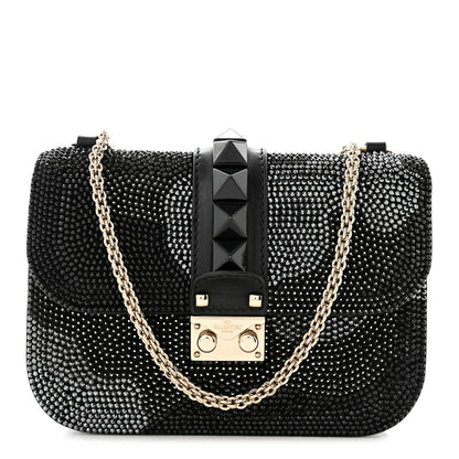 Valentino Garavani Nappa Crystal Small Glam Lock Rockstud Flap Black Multicolor 1 of 8