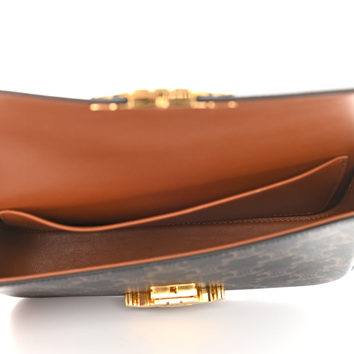 Celine Triomphe Canvas Chain Shoulder Bag Tan 5 of 8