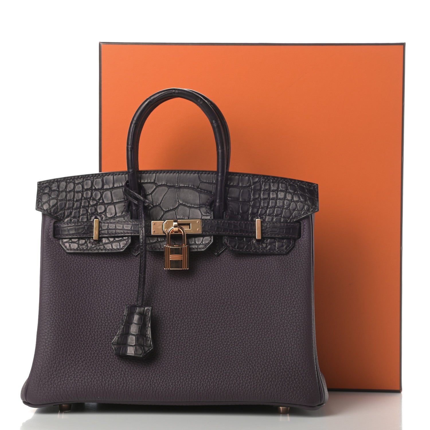 Hermes Togo Matte Alligator Birkin Touch 25 Raisin 11 of 11