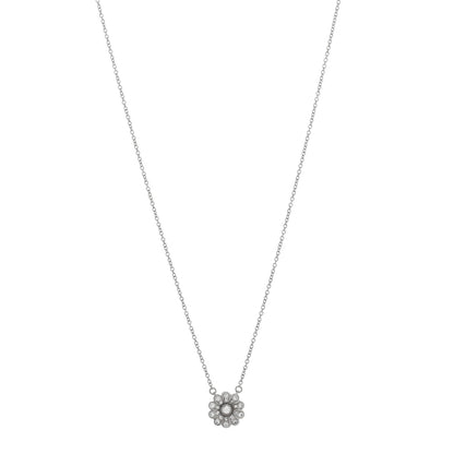 Tiffany Platinum Diamond Flower Pendant Necklace 1 of 4