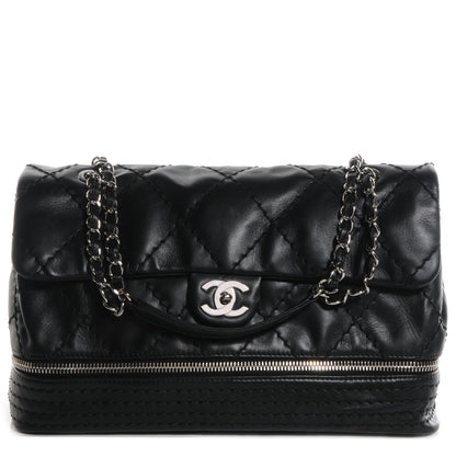 Chanel Calfskin Large Expandable Flap Bag Black 1 of 8