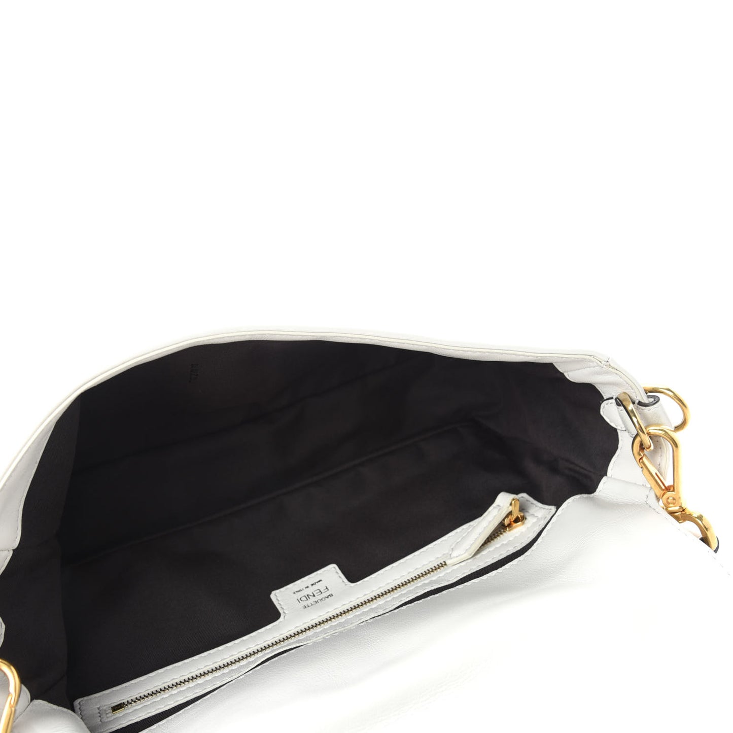 Nappa FF 1974 Embossed Baguette White