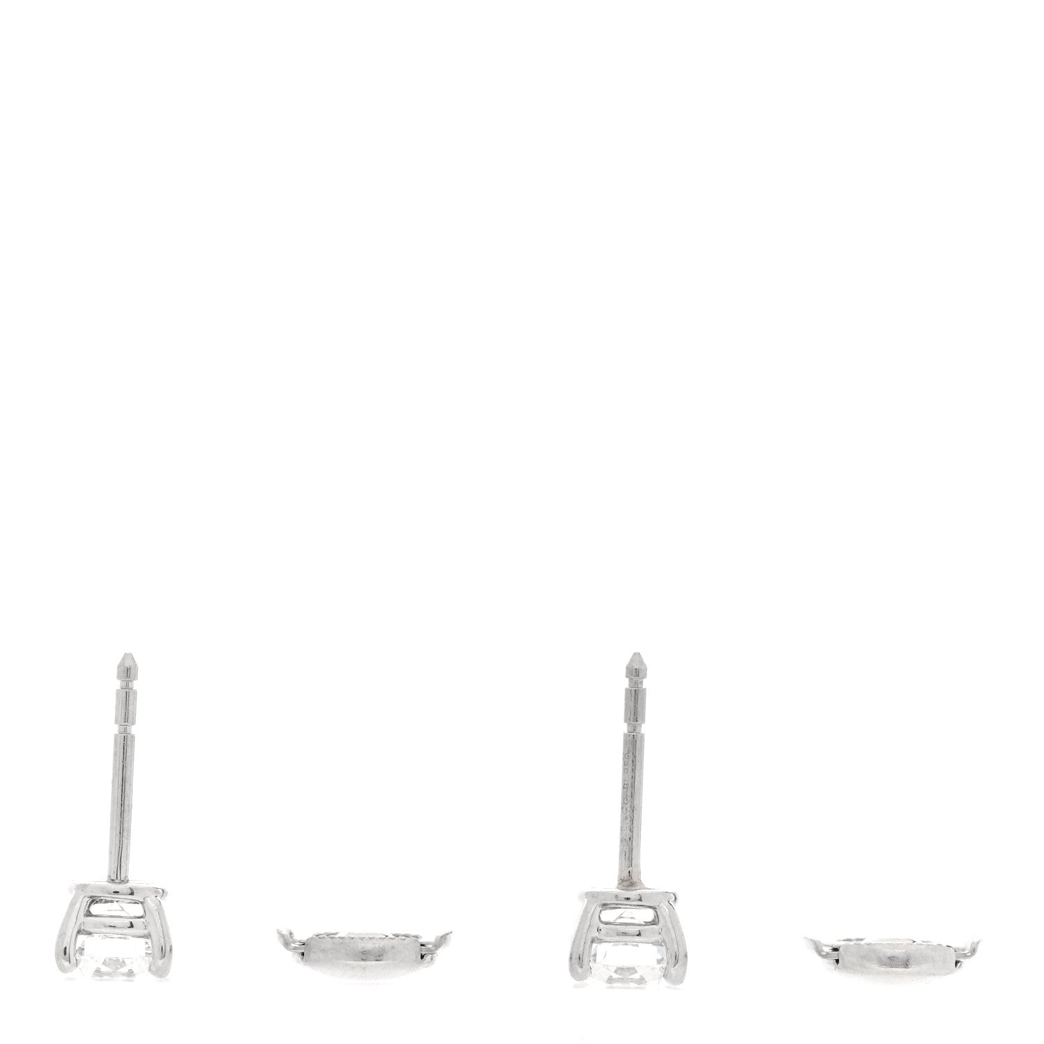 Tiffany Platinum Diamond 1.46ctw Round Solitaire Earrings 3 of 5