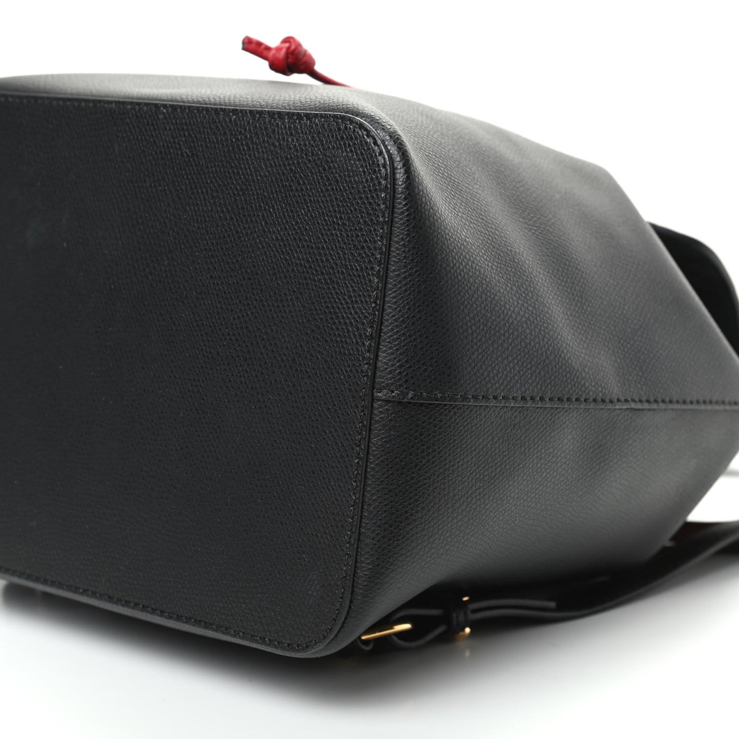 Vitello Cruise Bi-Color FF 1974 Embossed F is Fendi Drawstring Backpack Black Fragola Maya