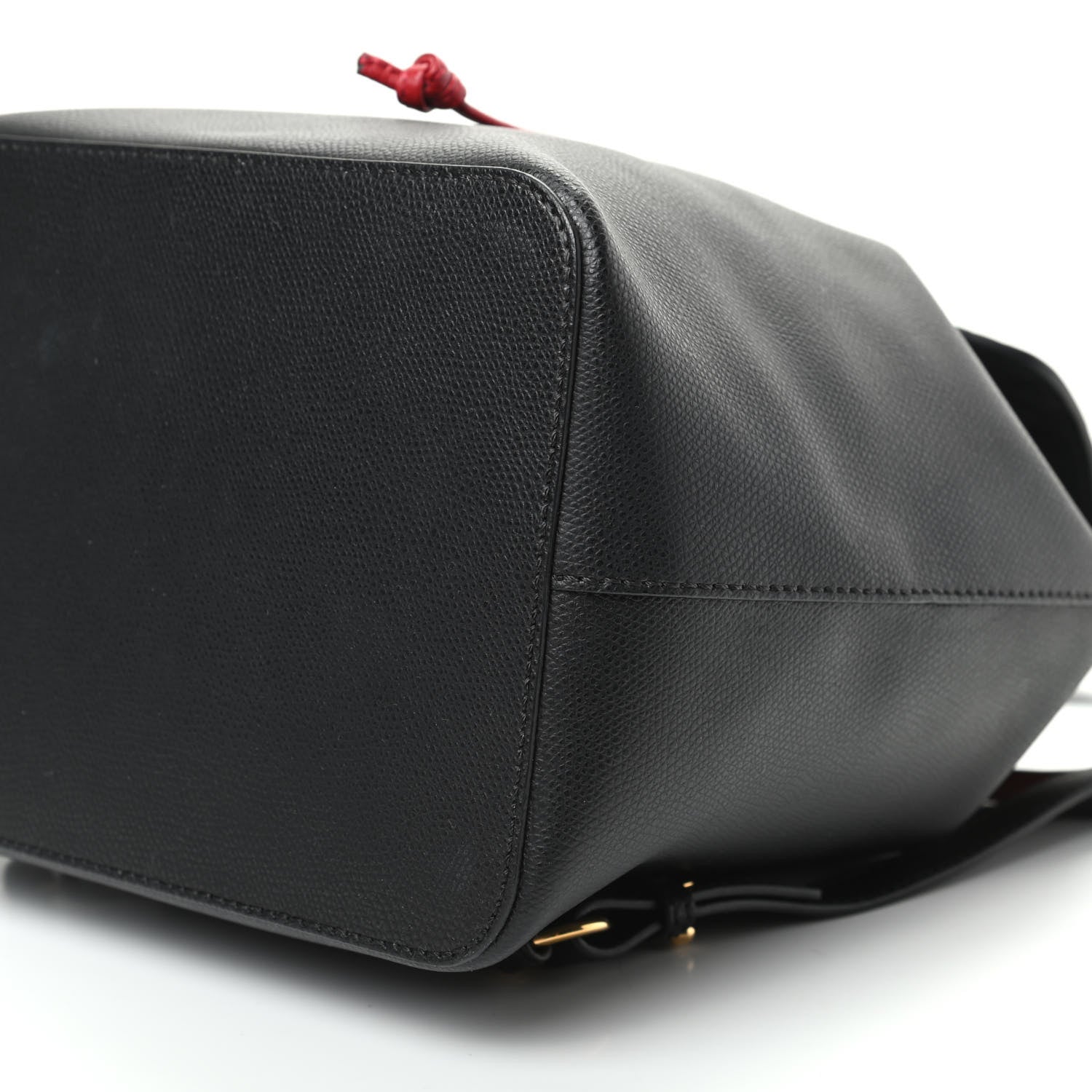 Fendi Vitello Cruise Bi-Color FF 1974 Embossed F is Fendi Drawstring Backpack Black Fragola Maya 9 of 9