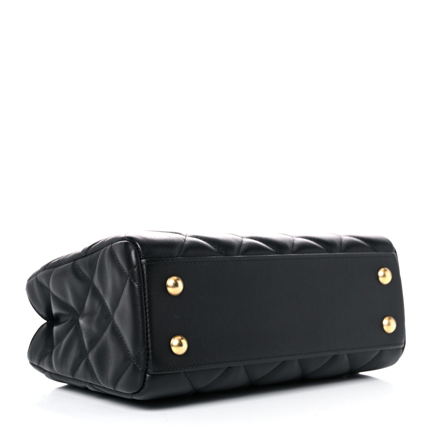 Chanel Calfskin Quilted Lady Handle Clutch Tote Black 3 of 11
