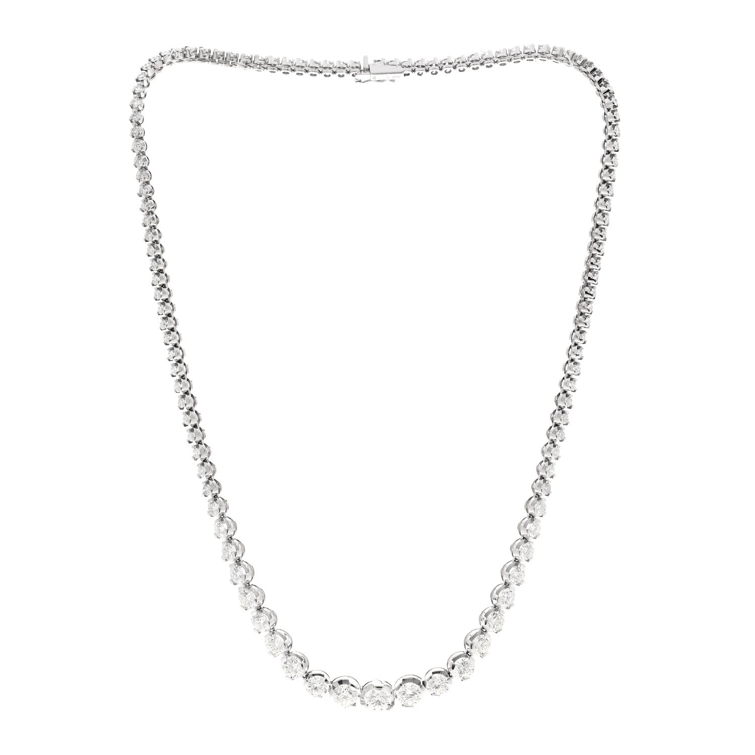 Parker & West by FASHIONPHILE 14K White Gold Diamond 10.03ctw Graduated Necklace 3 of 5