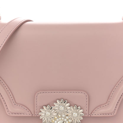 Alexander McQueen Calfskin Crystal Chain Flower Satchel Pink 8 of 12