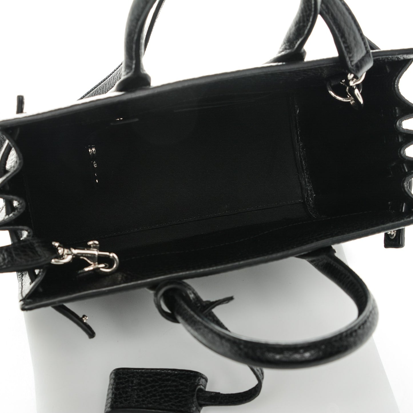 Grained Calfskin Nano Sac De Jour Black