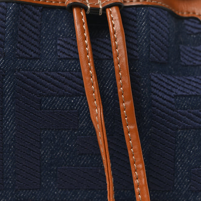 Fendi Denim Vitello King F is Fendi FF Embroidered Mini Mon Tresor Bucket Bag Blue Cuoio 8 of 10