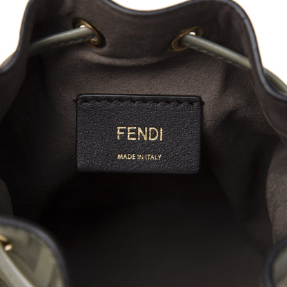 Fendi Calfskin F is Fendi FF 1974 Embossed Mini Mon Tresor Bucket Bag Moon 9 of 11