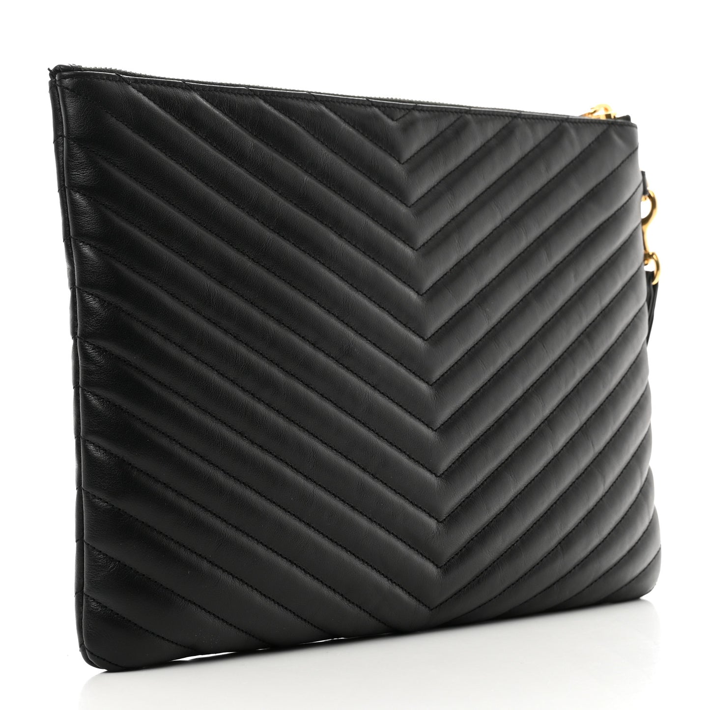 Calfskin Matelasse Monogram Cassandre Tablet Pouch Black