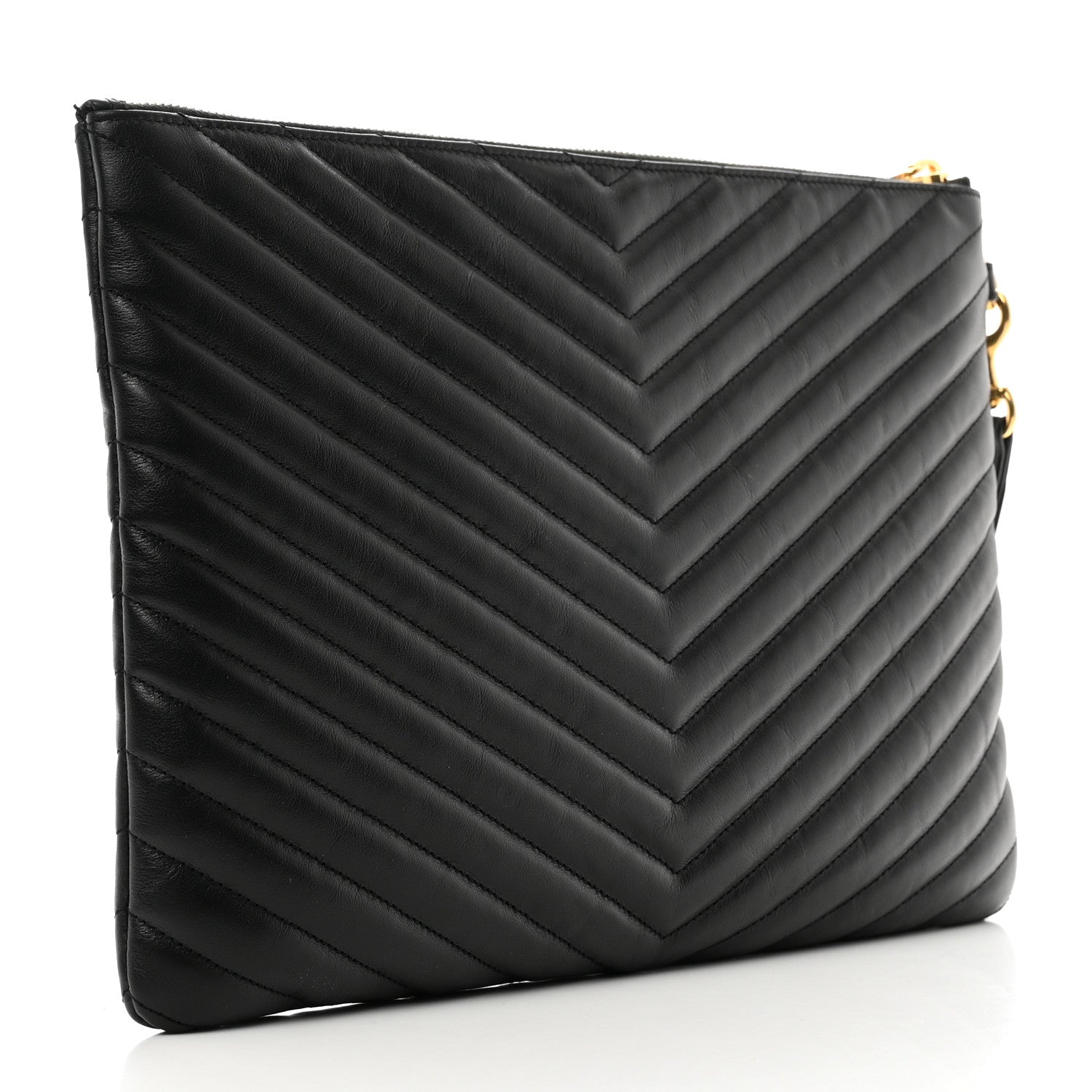 Saint Laurent Calfskin Matelasse Monogram Cassandre Tablet Pouch Black 3 of 7