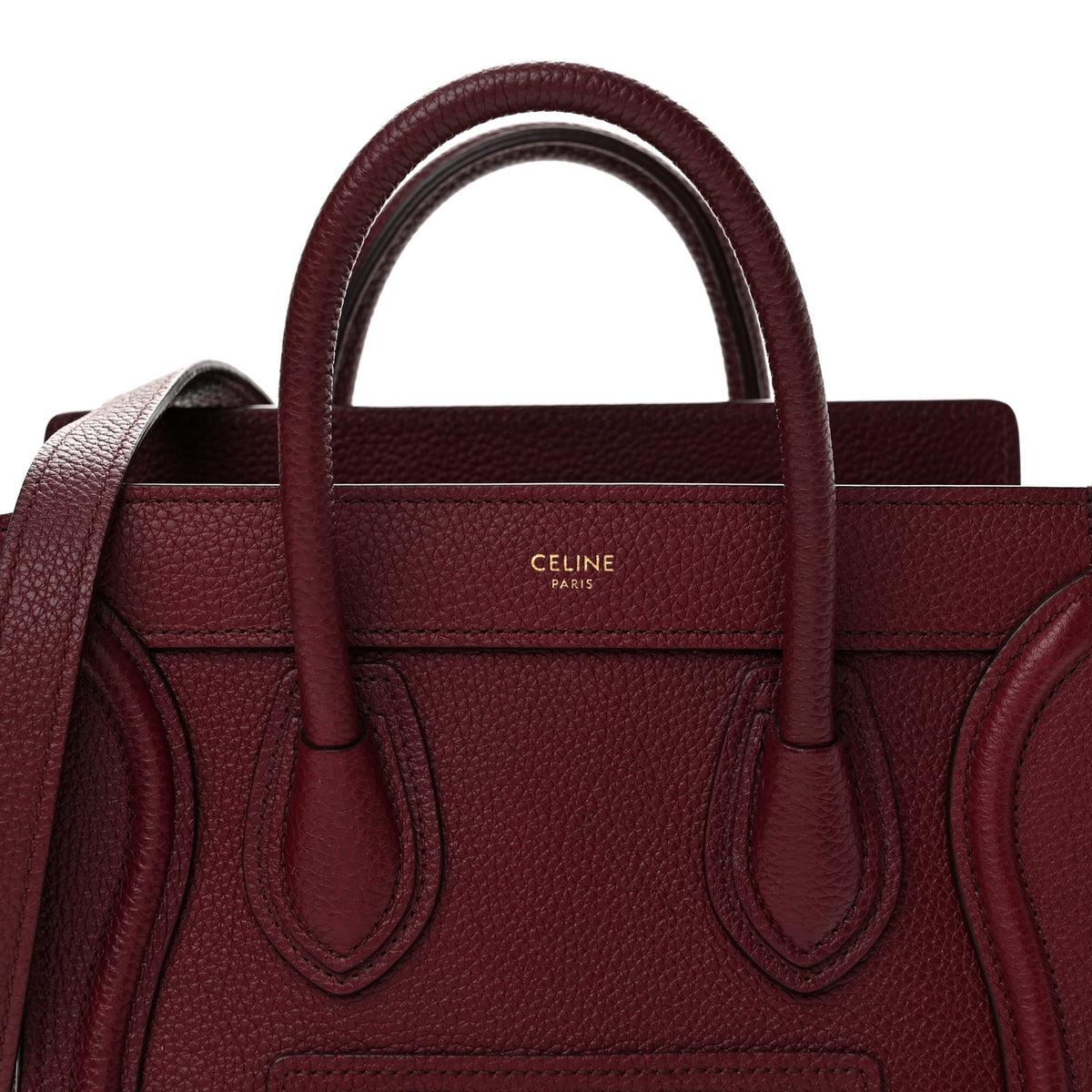 Drummed Calfskin Nano Luggage Plum