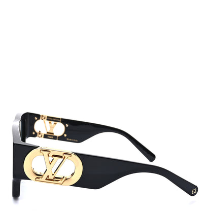 Louis Vuitton Acetate LV Link Square Sunglasses Z1478E Black 3 of 7