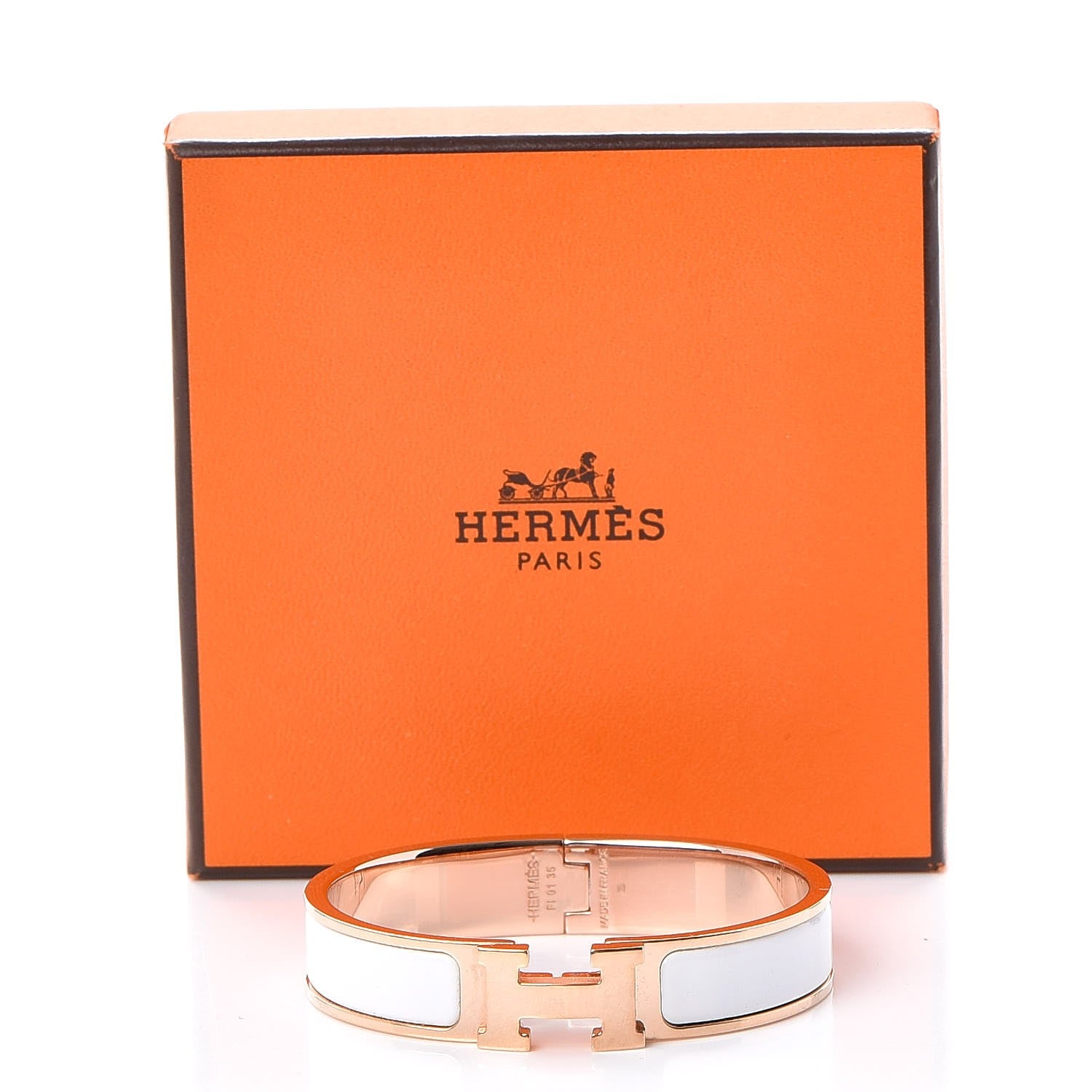 Hermes Enamel Narrow Clic Clac H Bracelet PM White 5 of 5