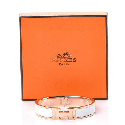 Hermes Enamel Narrow Clic Clac H Bracelet PM White 5 of 5