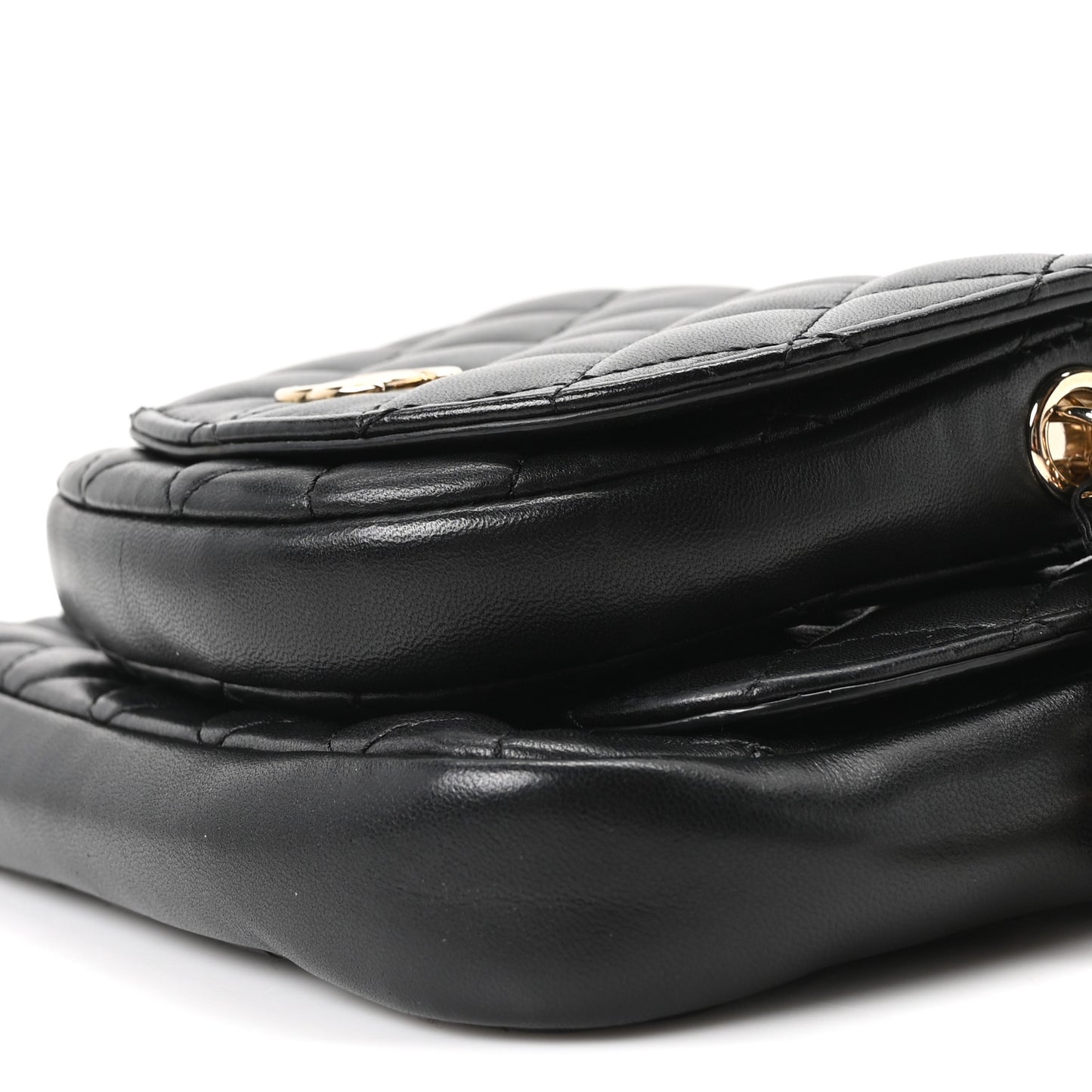 Lambskin Quilted Side Packs Black