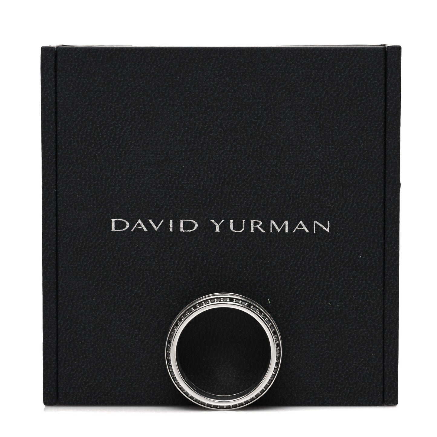 Sterling Silver Titanium Black Diamond Beveled Band Ring 65 11