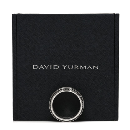 David Yurman Sterling Silver Titanium Black Diamond Beveled Band Ring 65 11 4 of 4