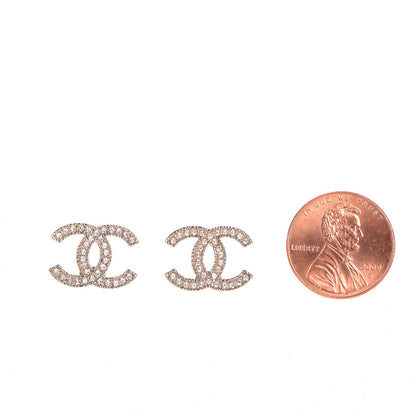 Chanel Crystal CC Earrings Silver 2 of 5