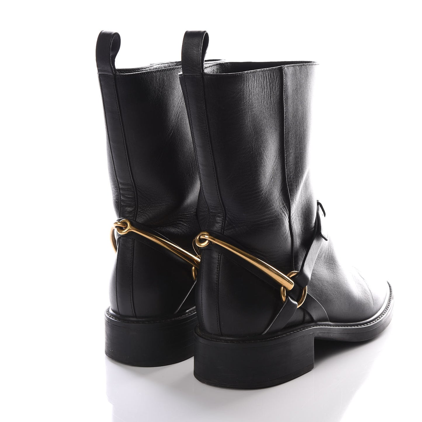 Calfskin Tess Horsebit Ankle Boots 37 Black