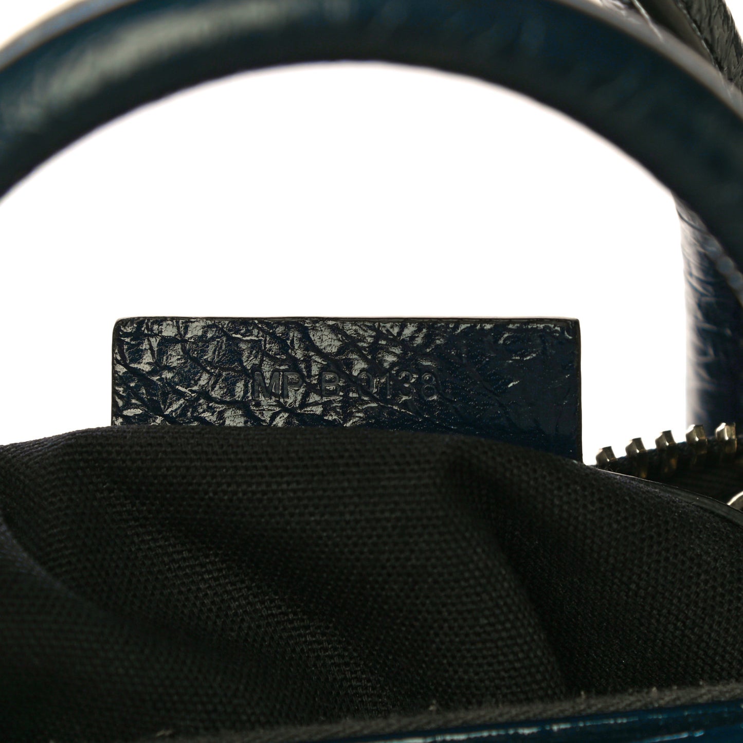 Textured Patent Calfskin Small Antigona Storm Blue