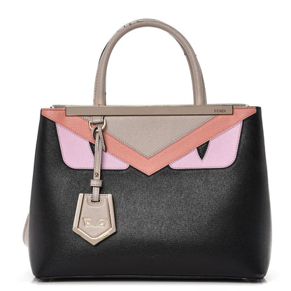 Fendi Vitello Elite Monster Petite 2Jours Tote Multicolor Black Grigio Polvere Multicolor 1 of 13