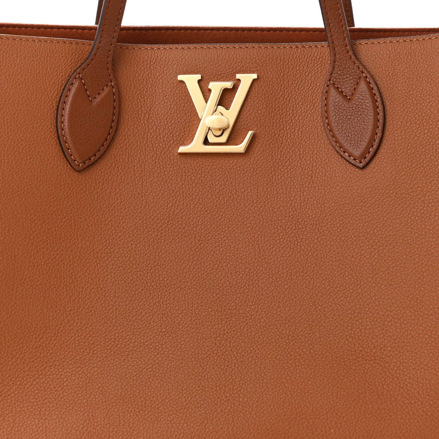 Louis Vuitton Grained Calfskin Lockme Shopper Chataigne 7 of 9